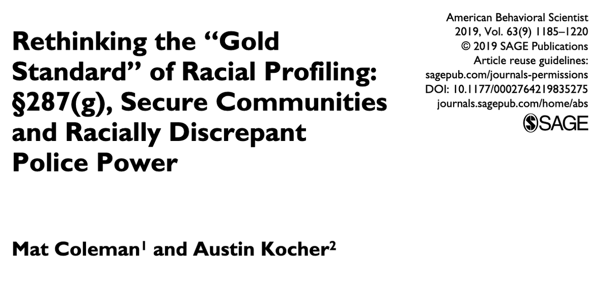 Rethinking the “Gold Standard” of Racial Profiling: ¬ß287(g), Secure Communities and Racially Discrepant Police Power