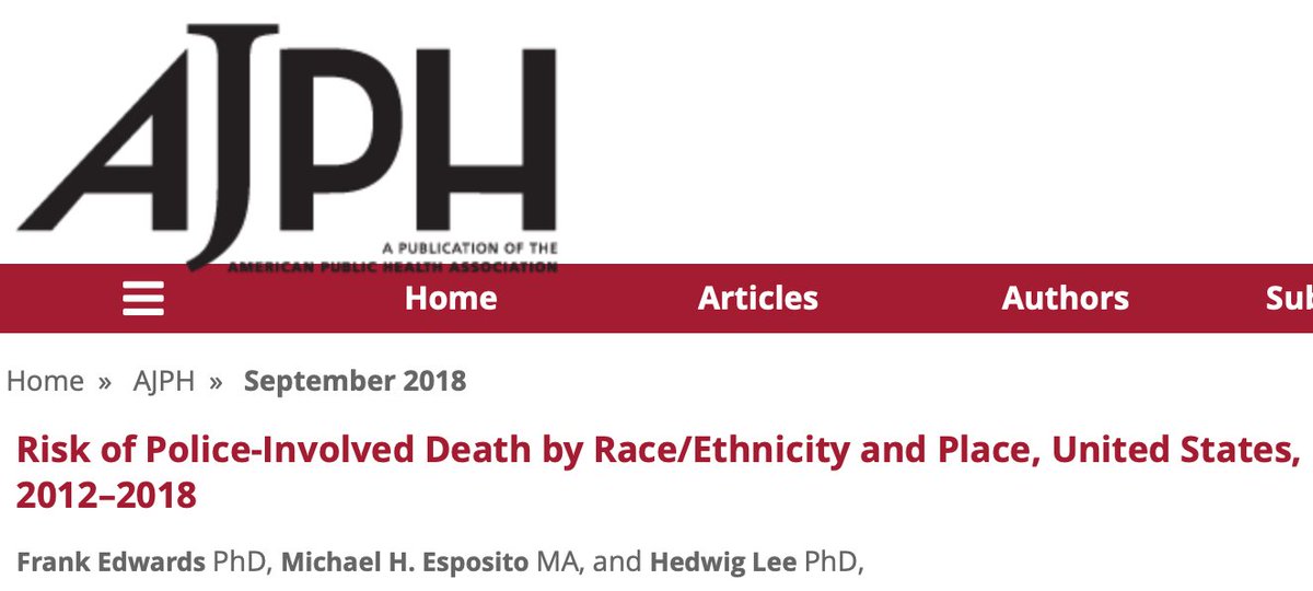 Risk of Police-Involved Death by Race/Ethnicity and Place, United States, 2012–2018