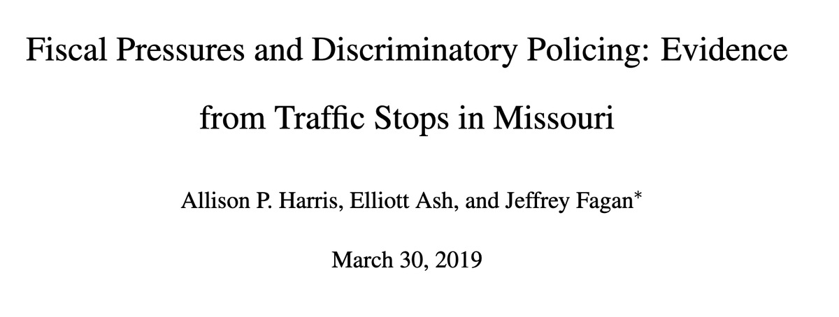 Fiscal Pressures and Discriminatory Policing: Evidence from Traffic Stops in Missouri