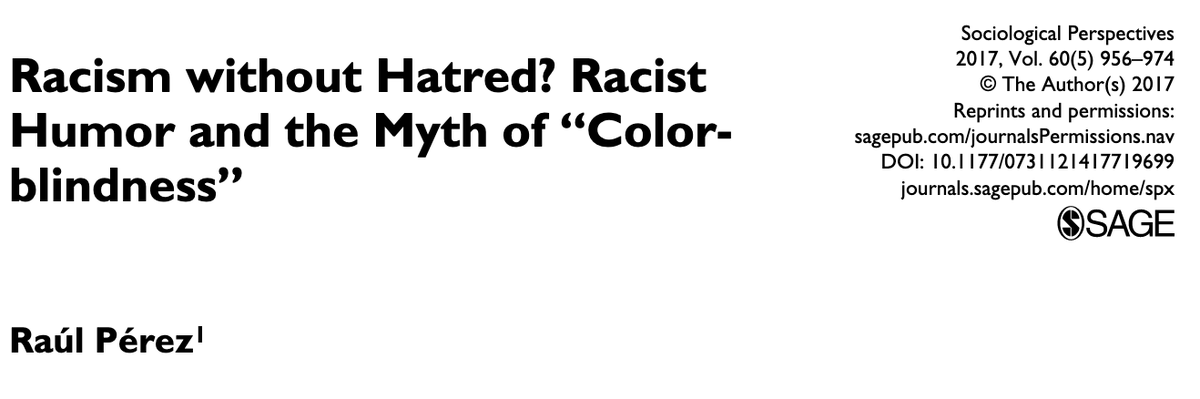 Racism Without Hatred? Racist Humor and the Myth of “Colorblindness”