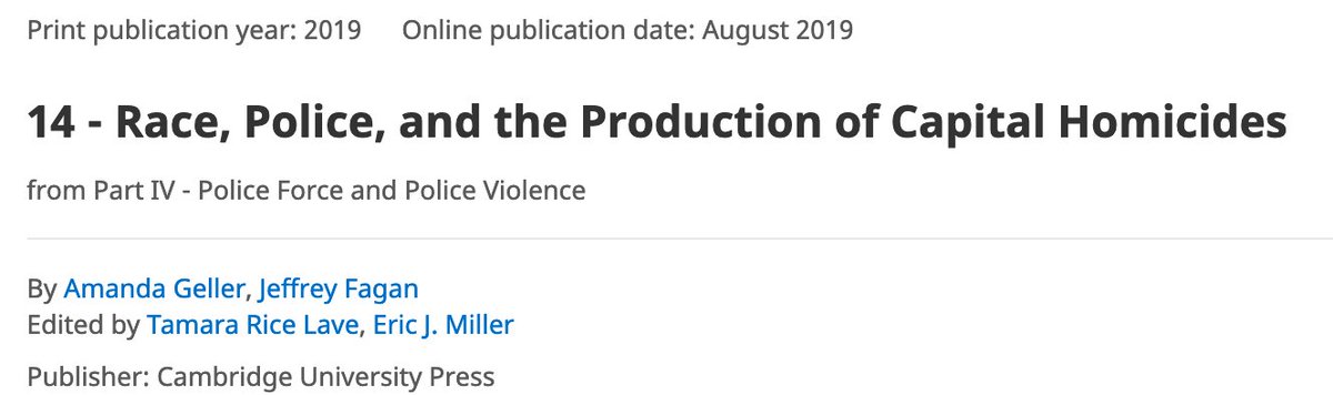 Race, Police, and the Production of Capital Homicides