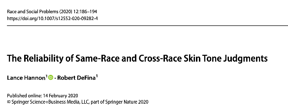 The Reliability of Same-Race and Cross-Race Skin Tone Judgments