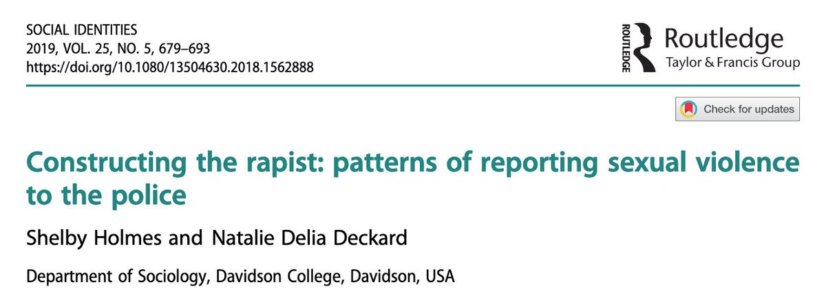 Constructing the Rapist: Patterns of Reporting Sexual Violence to the Police