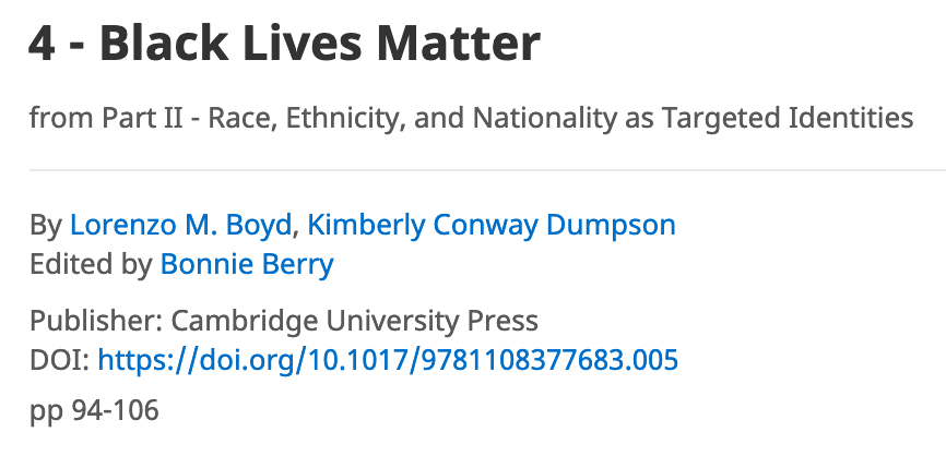 Black Lives Matter: The Watchdog for the Criminal Justice System