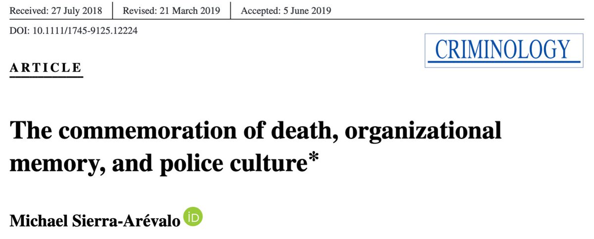 The Commemoration of Death, Organizational Memory, and Police Culture