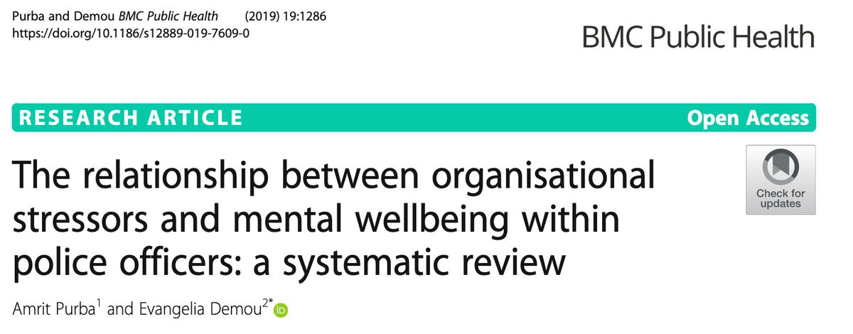 The Relationship Between Organisational Stressors and Mental Wellbeing Within Police Officers: A Systematic Review