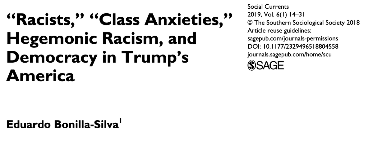 “Racists,” “Class Anxieties,” Hegemonic Racism, and Democracy in Trump’s America