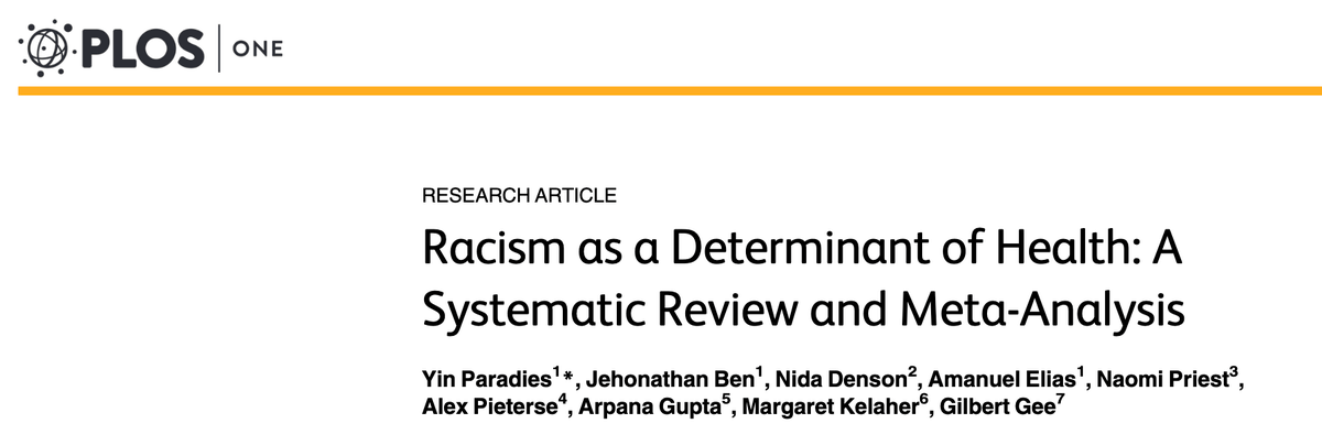 Racism as a Determinant of Health: A Systematic Review and Meta-Analysis