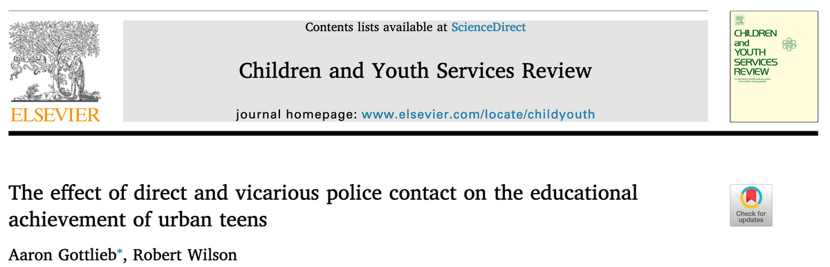 The Effect of Direct and Vicarious Police Contact on the Educational Achievement of Urban Teens