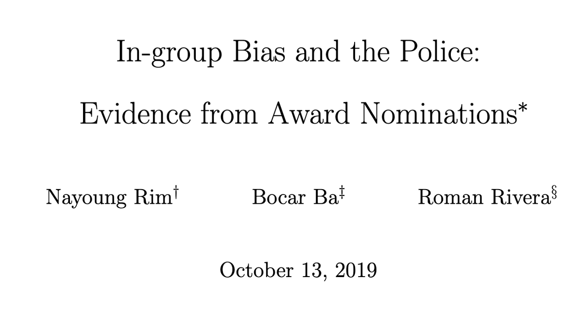 In-group Bias and the Police: Evidence from Award Nominations