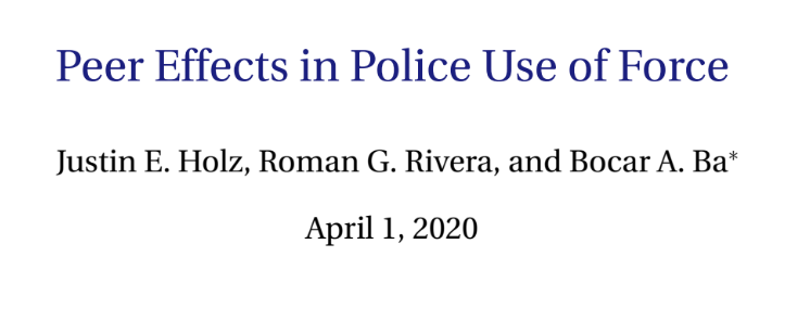 Peer Effects in Police Use of Force