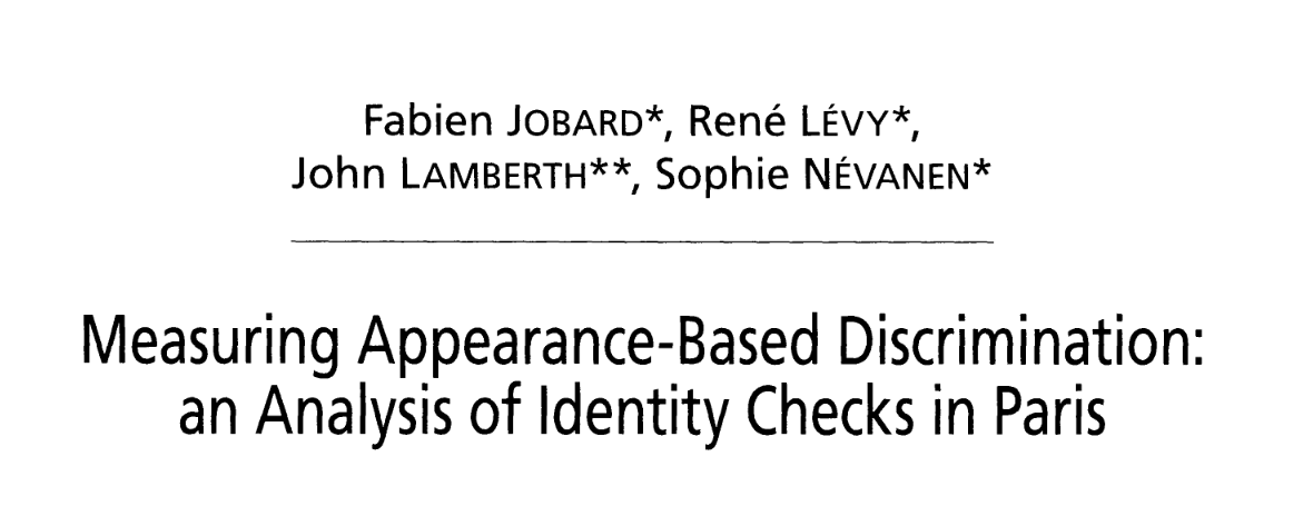 Measuring Appearance-Based Discrimination: An Analysis of Identity Checks in Paris