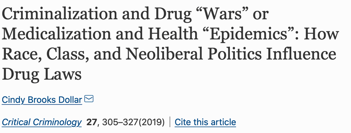 Criminalization and Drug “Wars” or Medicalization and Health “Epidemics”: How Race, Class, and Neoliberal Politics Influence Drug Laws