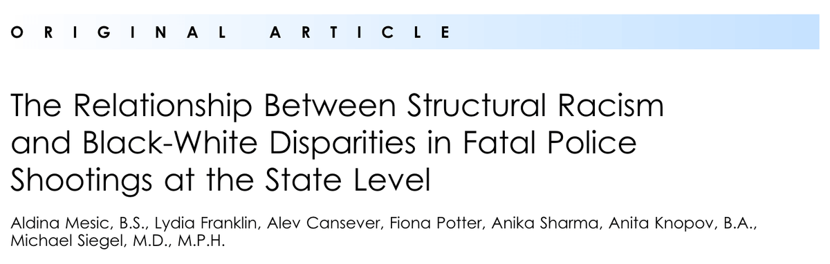 The Relationship Between Structural Racism and Black-White Disparities in Fatal Police Shootings at the State Level