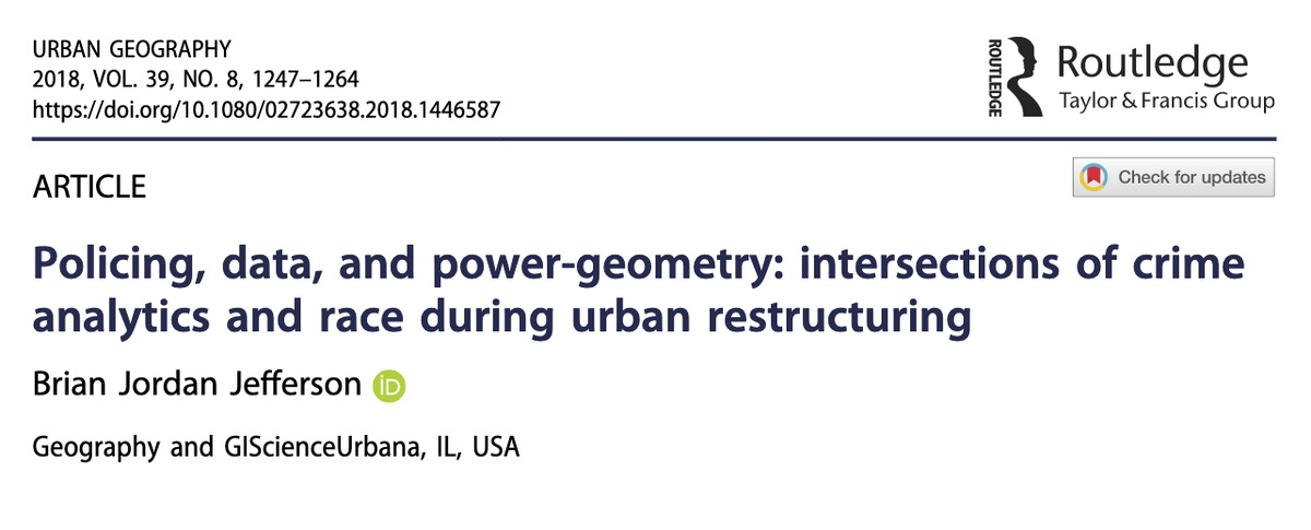 Policing, Data, and Power-Geometry: Intersections of Crime Analytics and Race During Urban Restructuring
