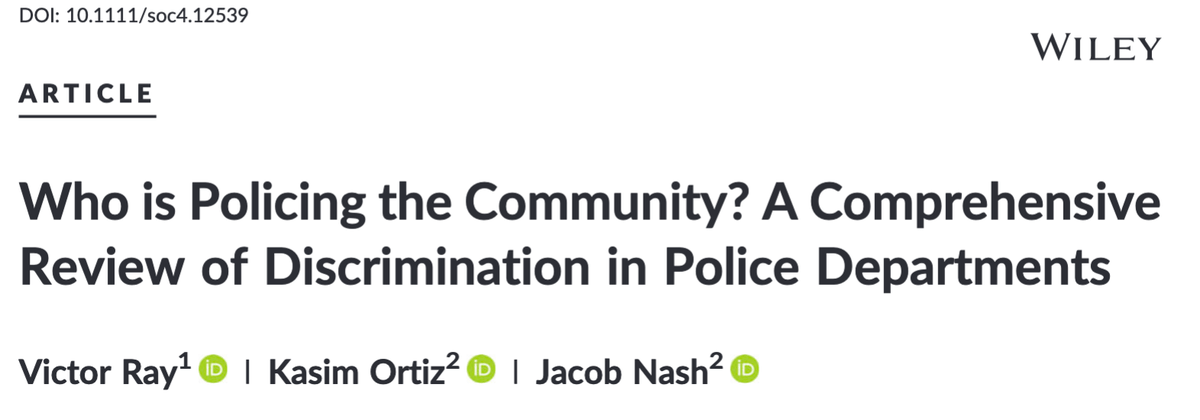 Who Is Policing the Community? A Comprehensive Review of Discrimination in Police Departments