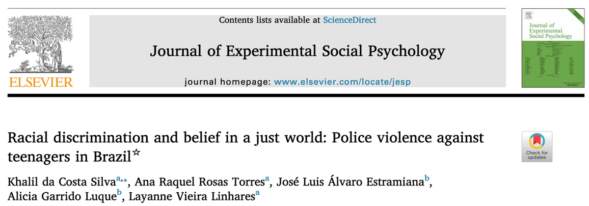 Racial Discrimination and Belief in a Just World: Police Violence Against Teenagers in Brazil