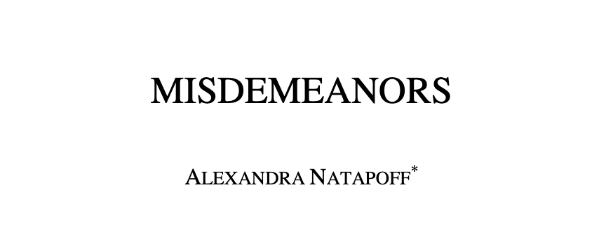 Misdemeanors