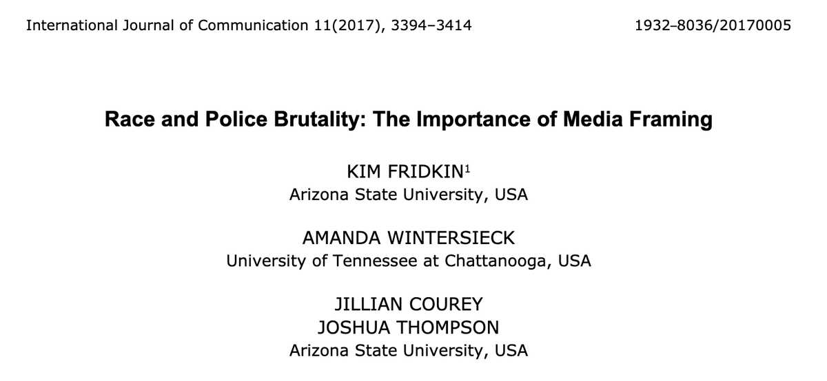 Race and Police Brutality: The Importance of Media Framing