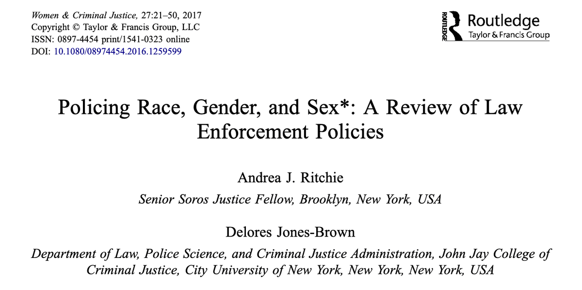 Policing Race, Gender, and Sex: A Review of Law Enforcement Policies