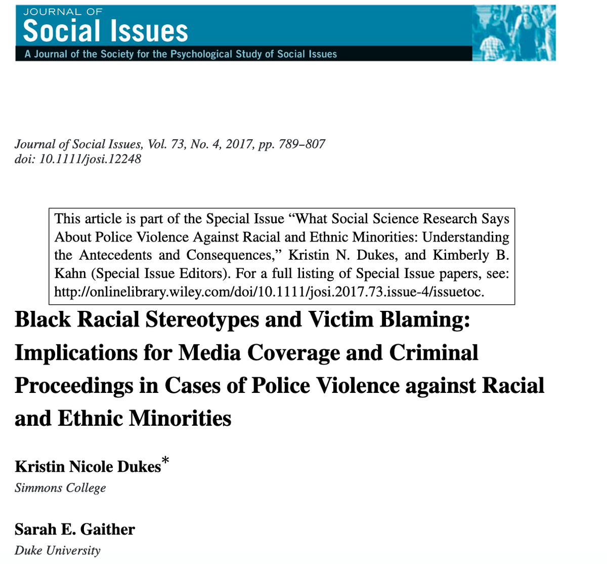 Black Racial Stereotypes and Victim Blaming: Implications for Media Coverage and Criminal Proceedings in Cases of Police Violence Against Racial and Ethnic Minorities