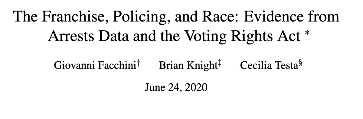 The Franchise, Policing, and Race: Evidence from Arrests Data and the Voting Rights Act