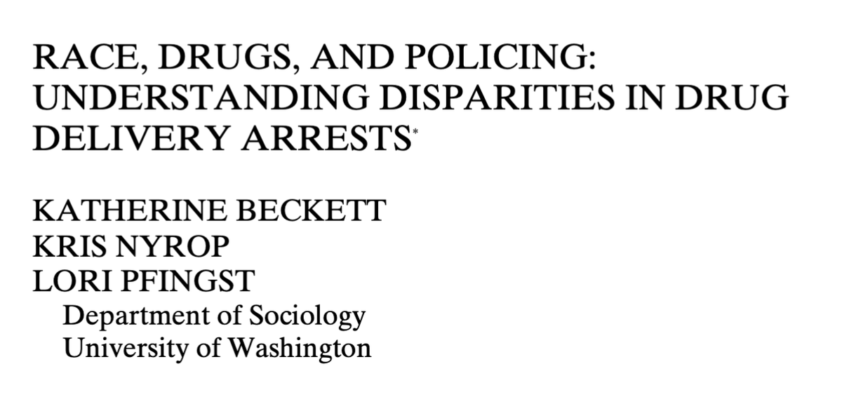 Race, Drugs, and Policing: Understanding Disparities in Drug Delivery Arrests