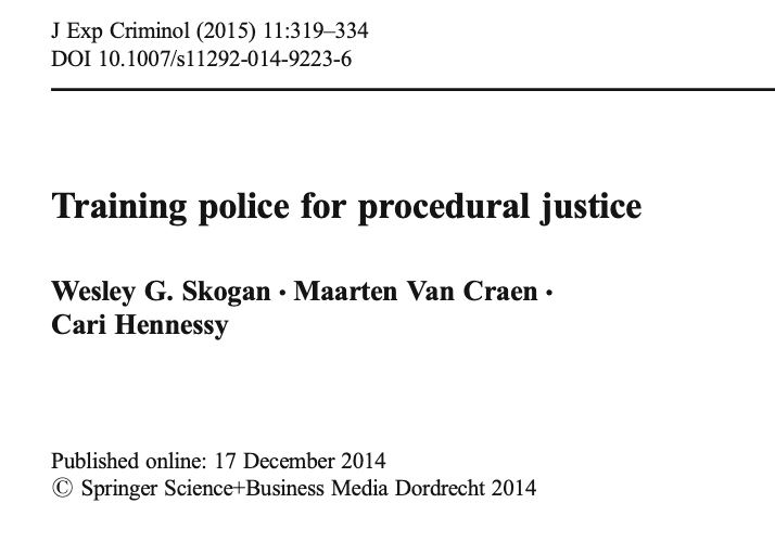 Training Police for Procedural Justice