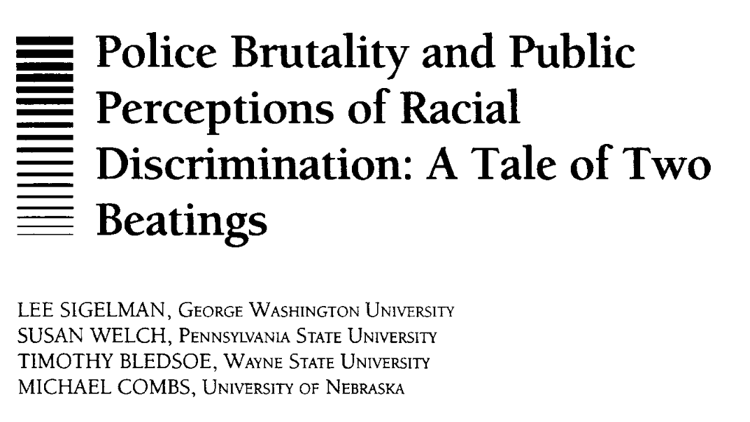 Police Brutality and Public Perceptions of Racial Discrimination: A Tale of Two Beatings