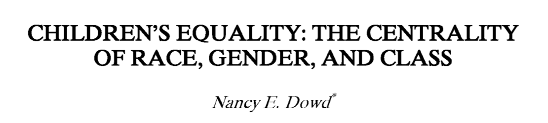 Children‘s Equality: The Centrality of Race, Gender, and Class