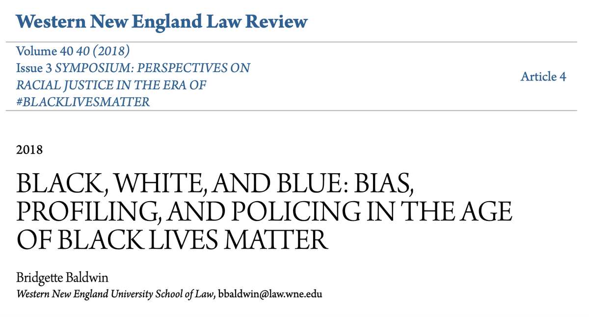 Black, White, and Blue: Bias, Profiling, and Policing in the Age of Black Lives Matter