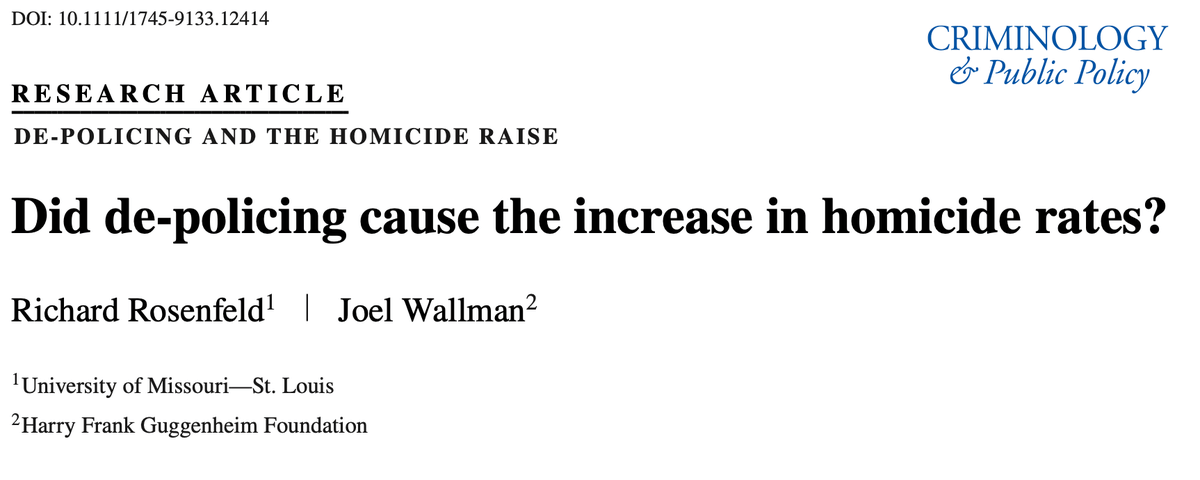 Did De-policing Cause the Increase in Homicide Rates?