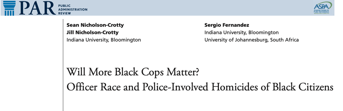 Will More Black Cops Matter? Officer Race and Police-Involved Homicides of Black Citizens