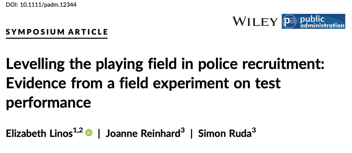 Levelling the Playing Field in Police Recruitment: Evidence From a Field Experiment on Test Performance