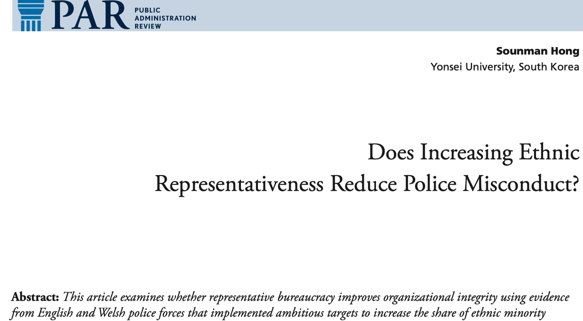 Does Increasing Ethnic Representativeness Reduce Police Misconduct?