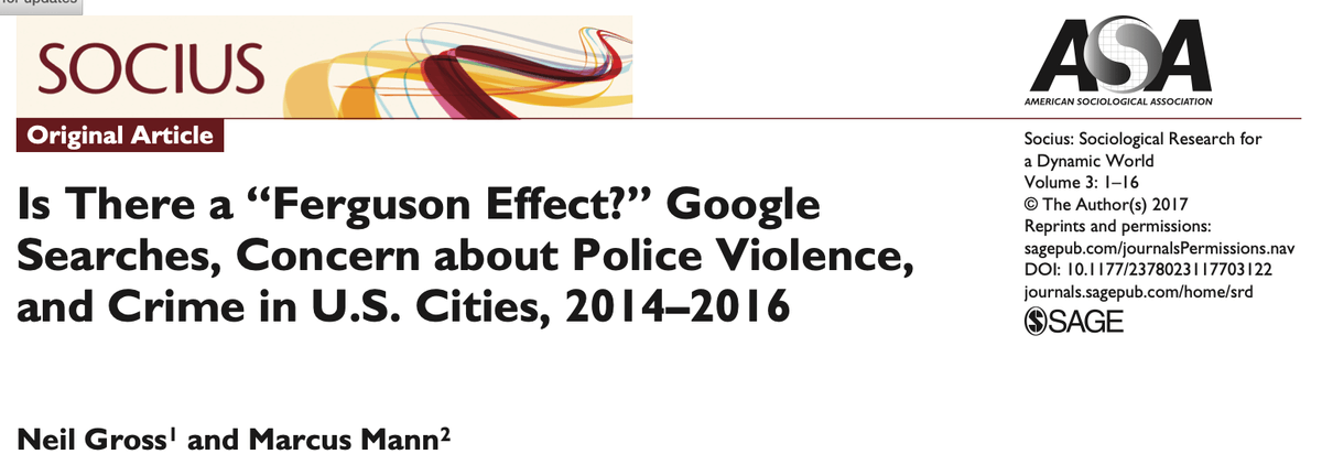 Is There a “Ferguson Effect?” Google Searches, Concern About Police Violence, and Crime in U.S. Cities, 2014–2016