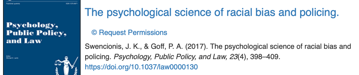 The Psychological Science of Racial Bias and Policing