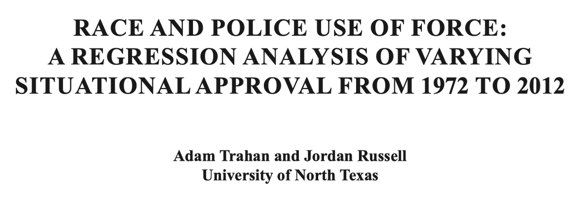 Race and Police Use of Force: A Regression Analysis of Varying Situational Approval from 1972 to 2012