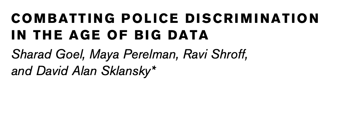 Combatting Police Discrimination in the Age of Big Data