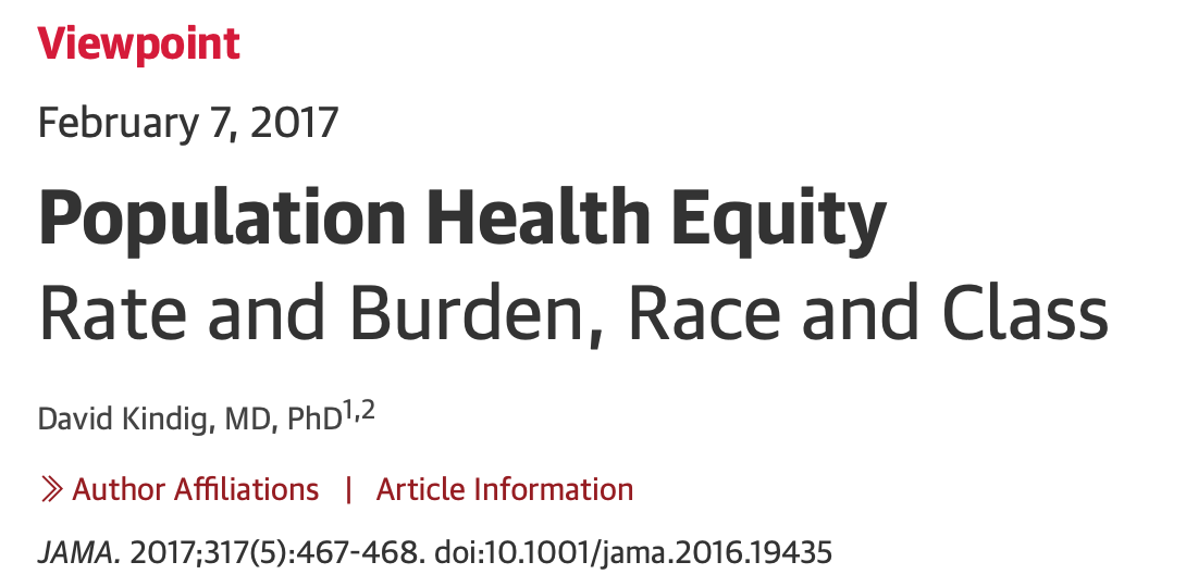 Population Health Equity