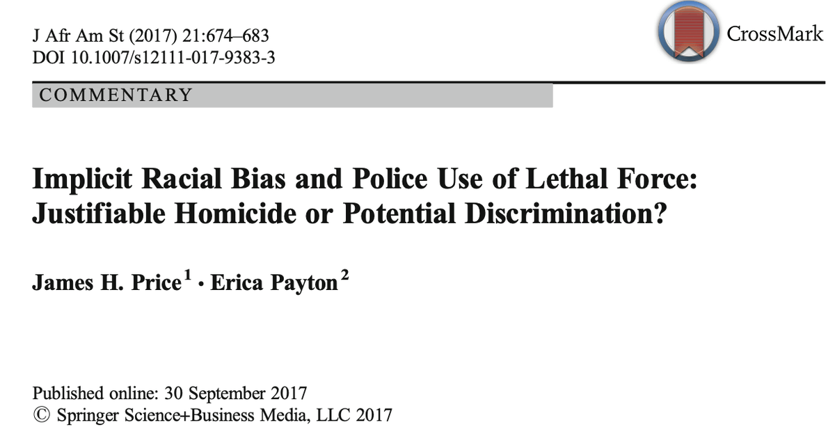 Implicit Racial Bias and Police Use of Lethal Force: Justifiable Homicide or Potential Discrimination?