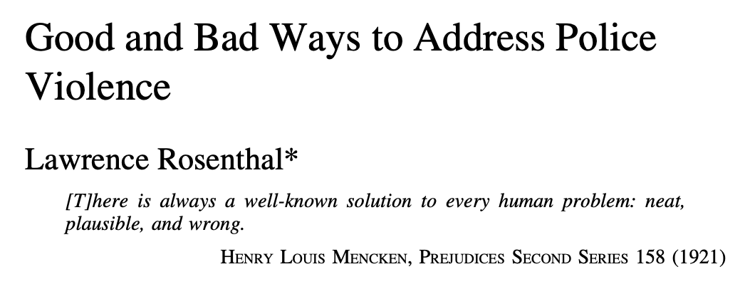 Good and Bad Ways to Address Police Violence