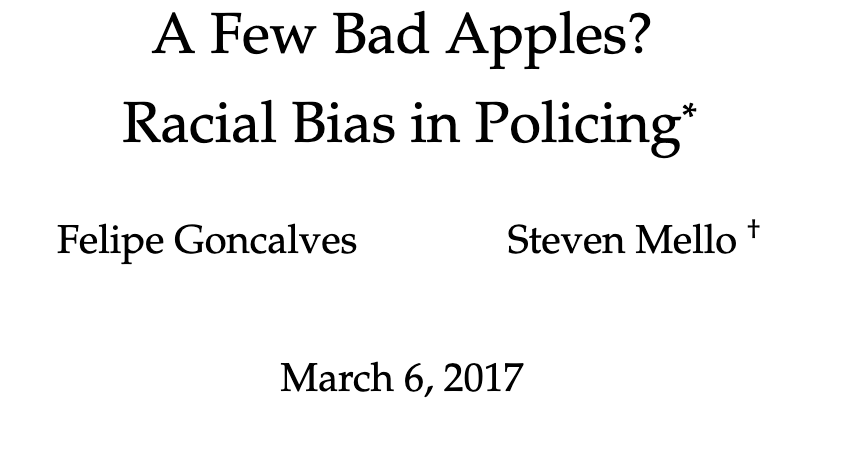 A Few Bad Apples? Racial Bias in Policing