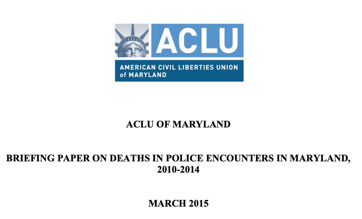 Deaths in Police Encounters in Maryland, 2010–2014