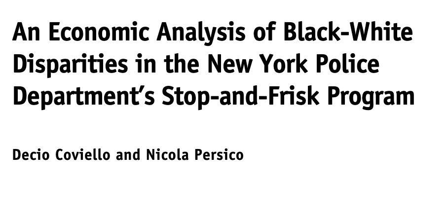 An Economic Analysis of Black-White Disparities in the New York Police Department’s Stop-And-Frisk Program