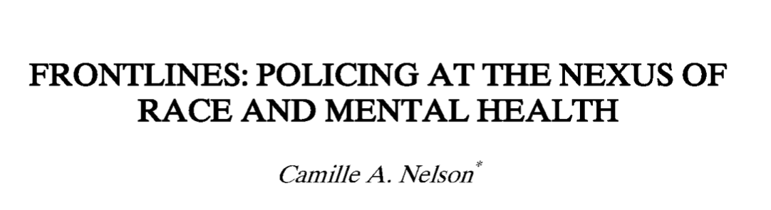 Frontlines: Policing at the Nexus of Race and Mental Health