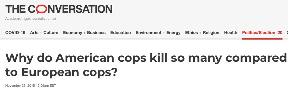 Why Do American Cops Kill so Many Compared to European Cops?