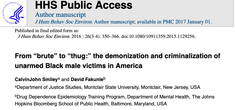 From “Brute” to “Thug:” the Demonization and Criminalization of Unarmed Black Male Victims in America