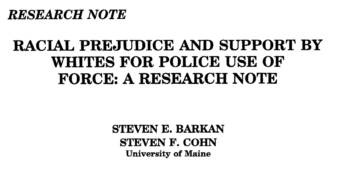 Racial Prejudice and Support for the Death Penalty by Whites