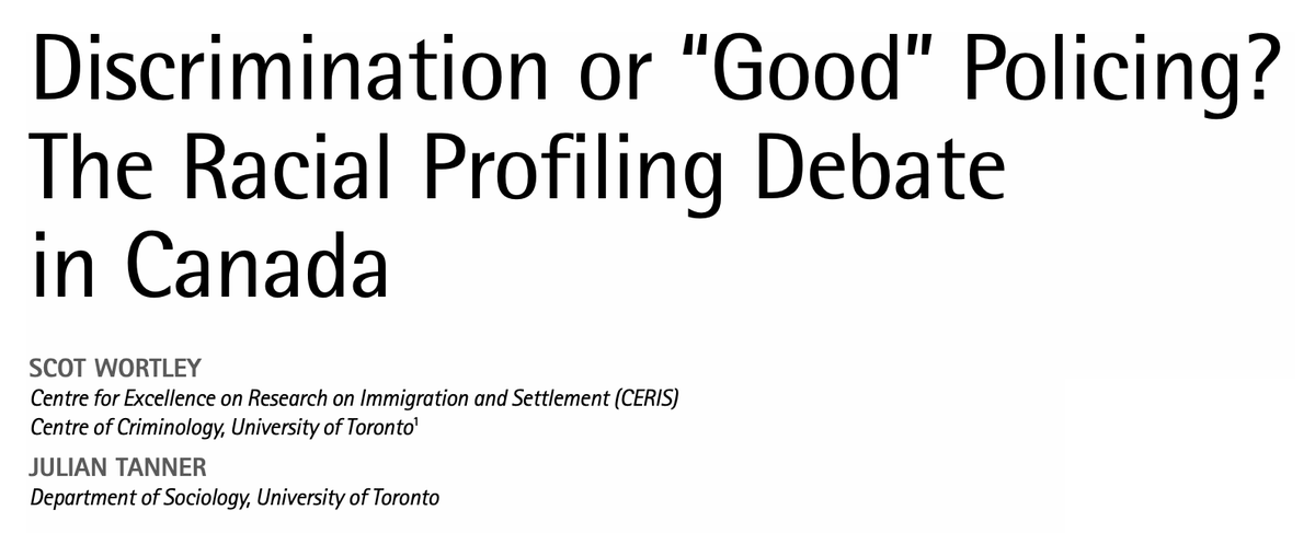 Discrimination or “Good” Policing? The Racial Profiling Debate in Canada